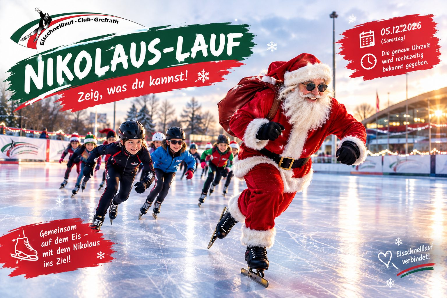 Nikolaus-Lauf auf dem Eis beim ECG Grefrath